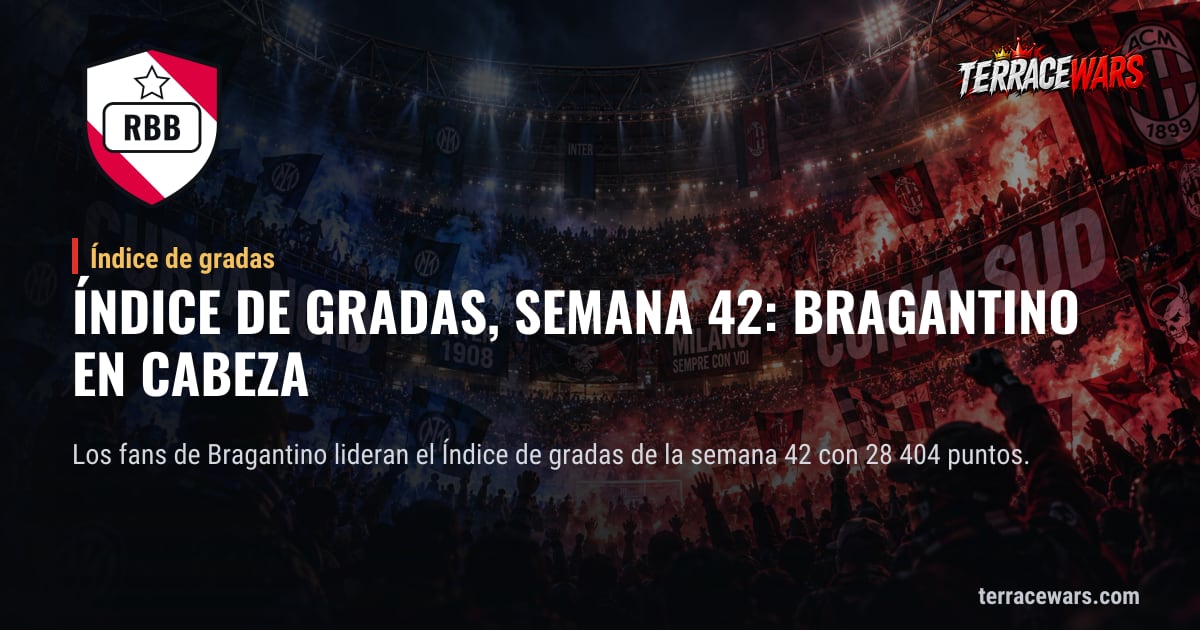 Índice de gradas, semana 42: Bragantino en cabeza