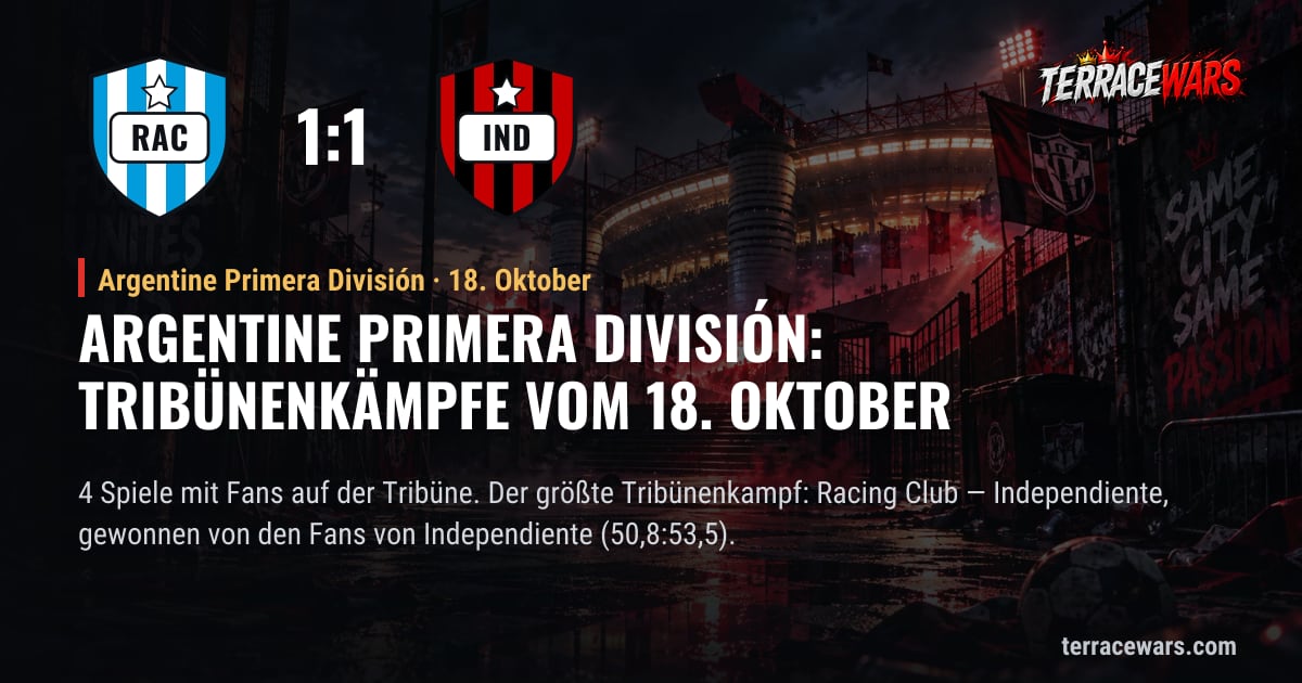 Argentine Primera División: Tribünenkämpfe vom 18. Oktober