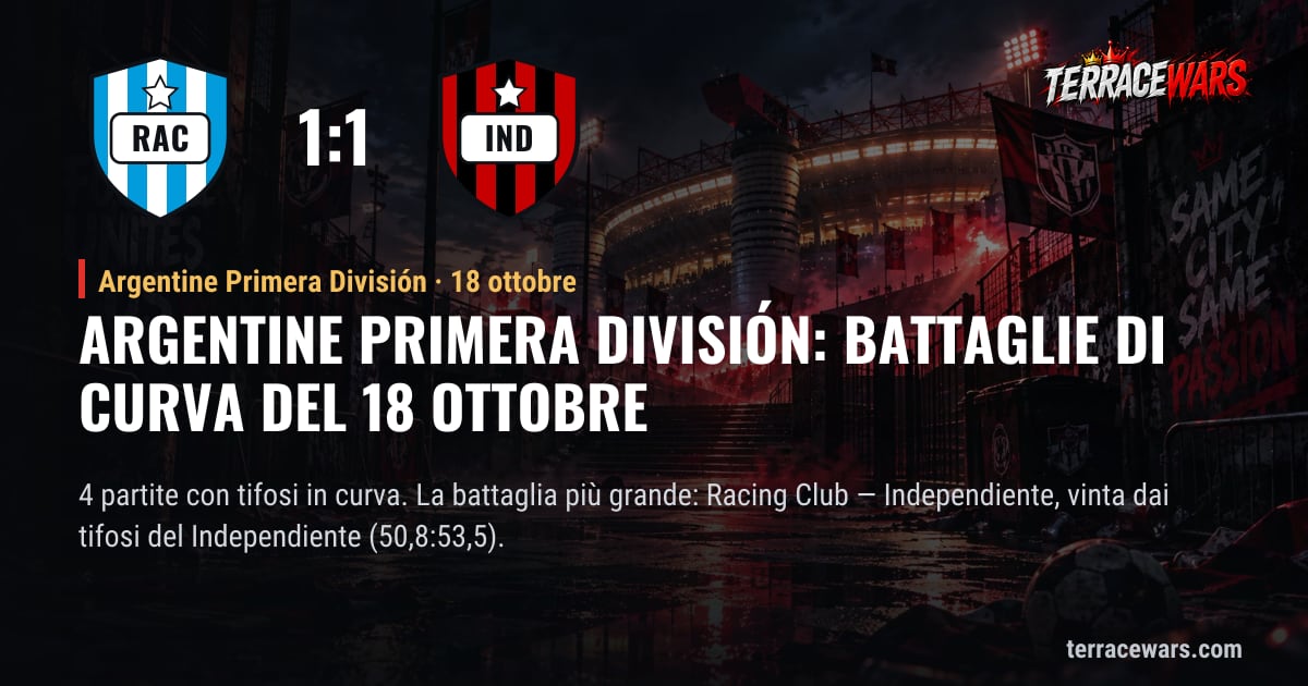 Argentine Primera División: battaglie di curva del 18 ottobre