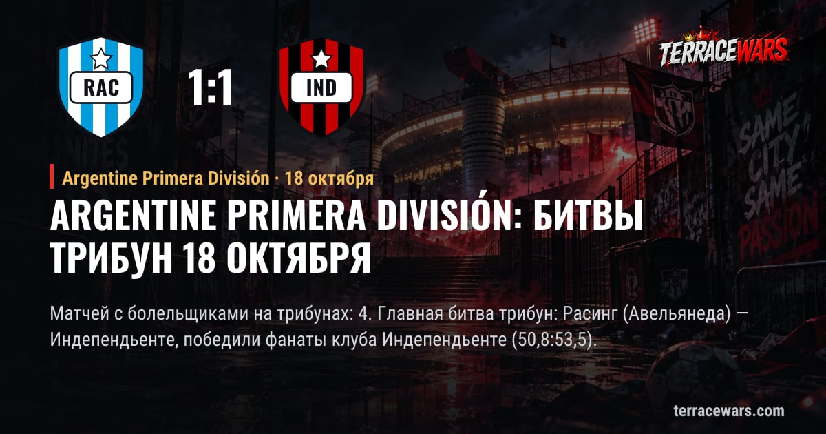 Argentine Primera División: битвы трибун 18 октября