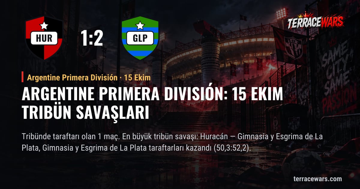Argentine Primera División: 15 Ekim tribün savaşları