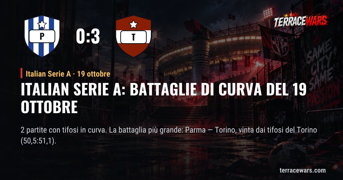 Italian Serie A: battaglie di curva del 19 ottobre